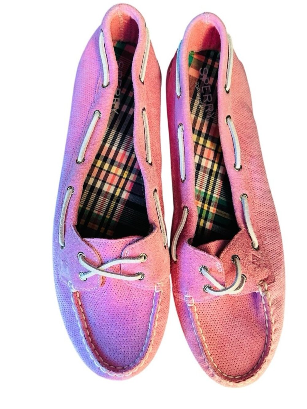 Sperry Topsider Boat Shoe Nubuck  Women's 12 Pink White